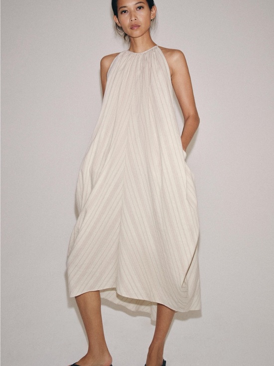 Zara Dresses & Skirts - Zara Cream Halter Midi Dress